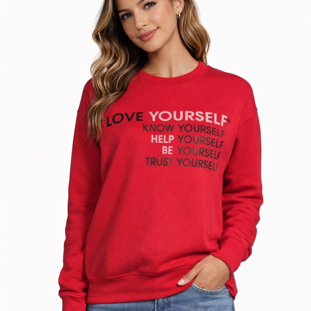 Love Yourself Red Sweatshirt
Size:XSmall